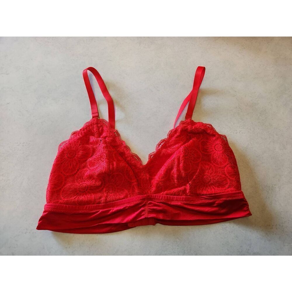American Eagle Outfitters Bralette Red Lace Size XL